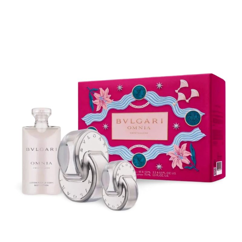 Bvlgari Omnia Crystalline Set de regalo 65 ML + 15 ML + Crema corporal