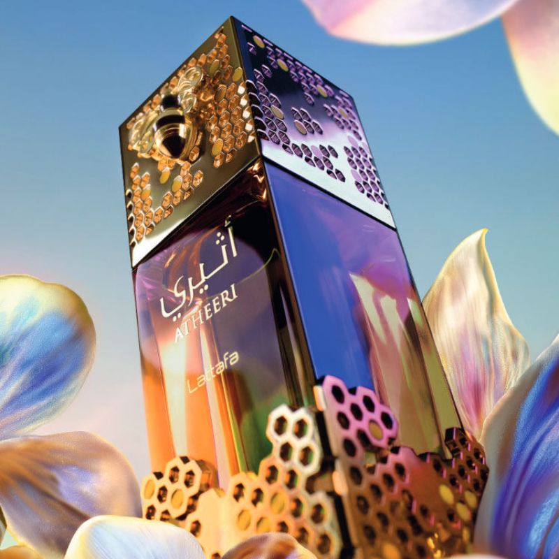 Atheeri Lattafa 100 ml – Perfume Floral Gourmand con Toques de Vainilla y Amberwood Muestra 3 ml