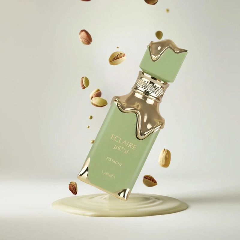 Lattafa Eclaire Pistache — perfume mujer original en Colombia | Disfragancias