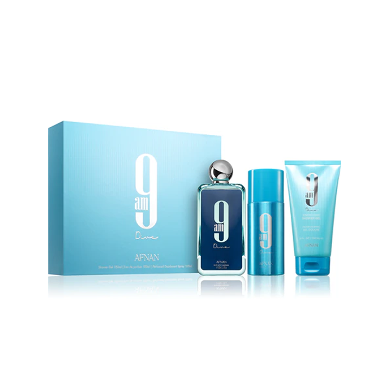 Afnan 9 AM Dive set de regalo — perfume unisex original en Colombia | Disfragancias