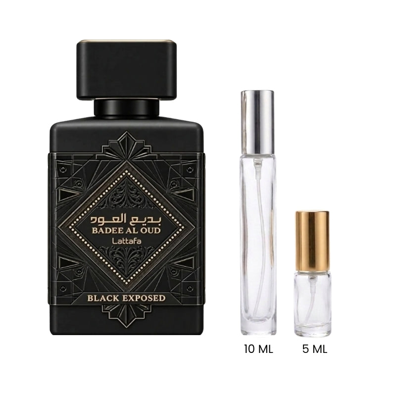 Lattafa Badee Al Oud Black Exposed
