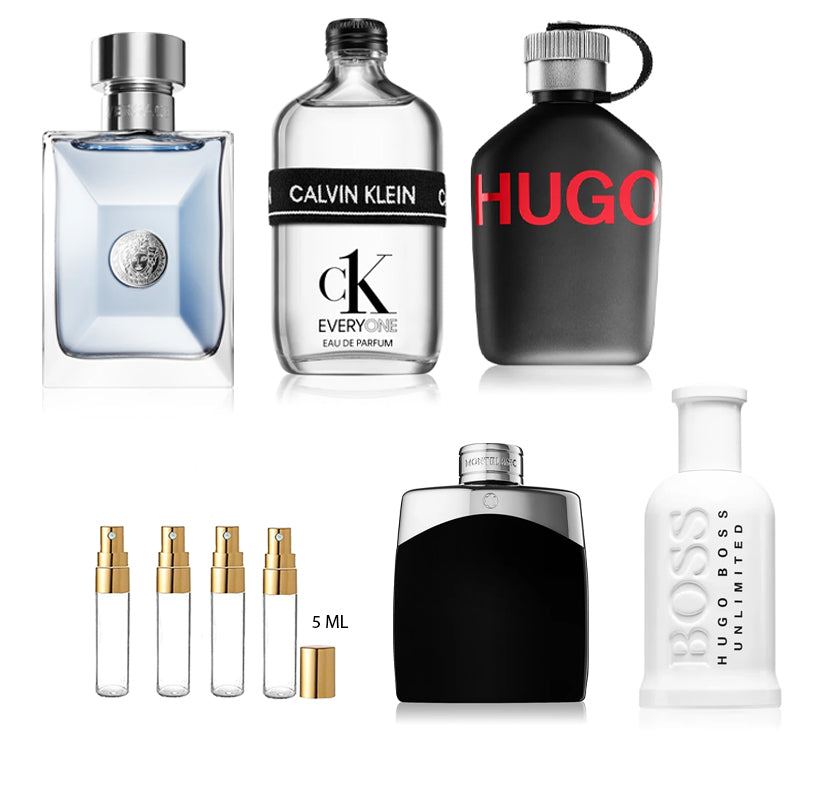 Kit de muestras navideño de perfumes de diseñador masculinos